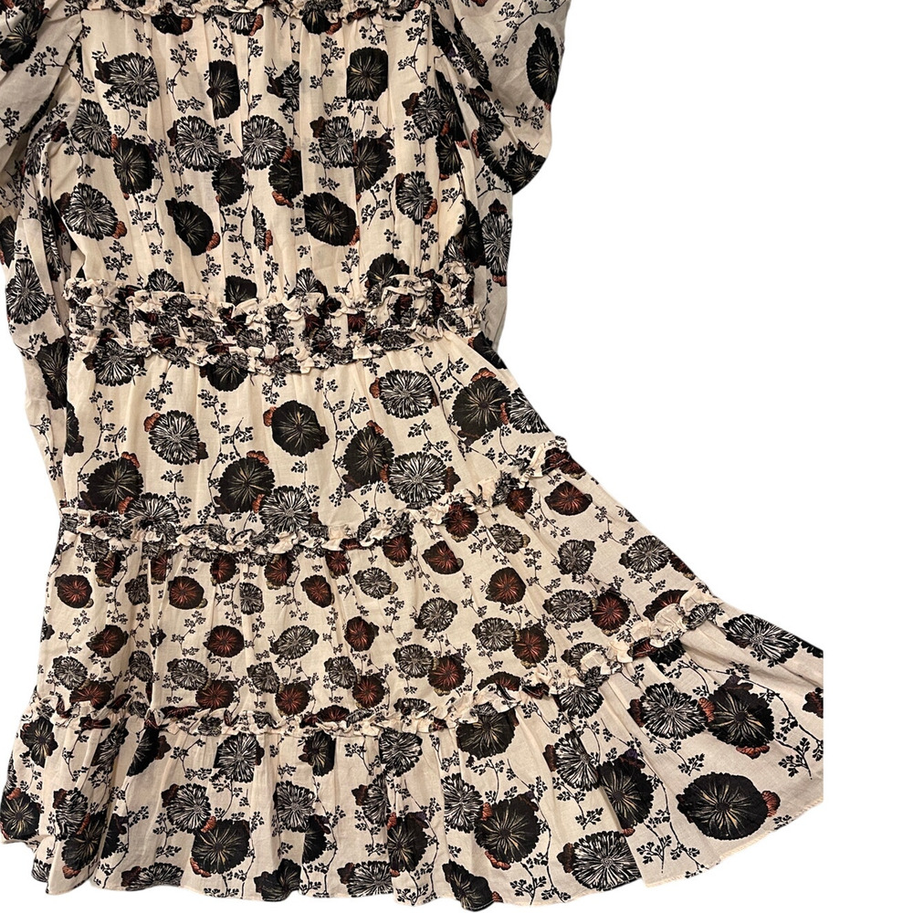 Ulla Johnson 4 Winsor $475 Ruffled Floral Puff Shoulder Long Sleeve Mini Dress - Picture 6 of 12